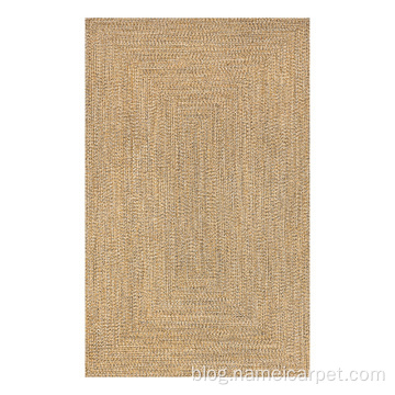 polypropylene braided woven brown outdoor patio floor rug